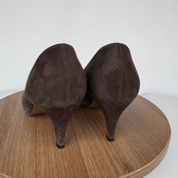 Peter Kaiser Two Tones Brown Taupe Bow Low‎ Heels suede Leather Womens 7US / 5UK - Picture 4 of 8
